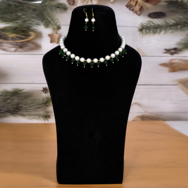 Pearl Choker Party Necklace Set - Image 3