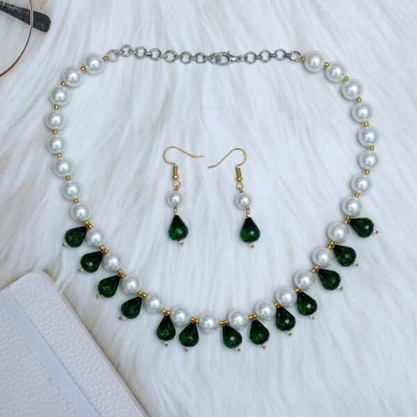 Pearl Choker Party Necklace Set - Image 2
