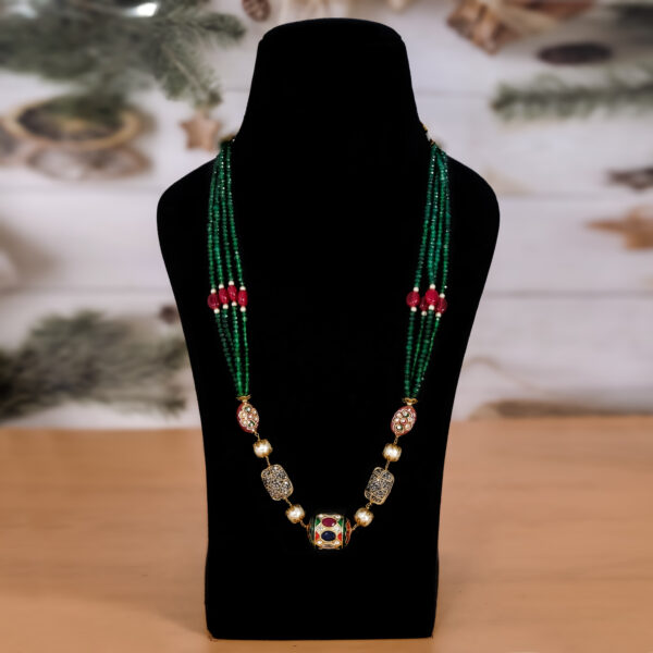 Multi Layered Metal Beads Party Necklace Mala - Image 2