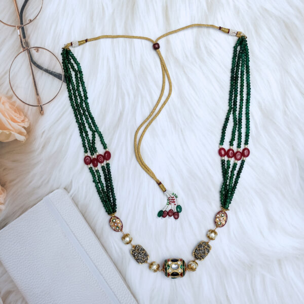 Multi Layered Metal Beads Party Necklace Mala - Image 3