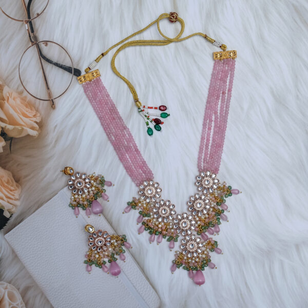 Kundan AD Beaded Wedding Party Engagement Choker Set - Image 2