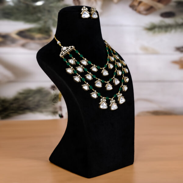 Premium Kundan AD Wedding Choker Necklace Set - Image 4
