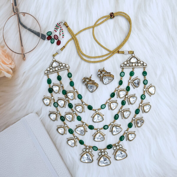 Premium Kundan AD Wedding Choker Necklace Set - Image 2