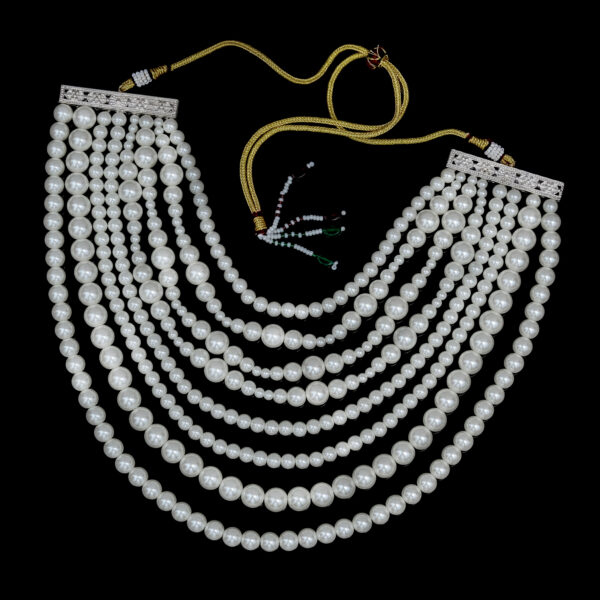 Multi Layered Pearl Beaded Choker Necklace For Women - Image 5