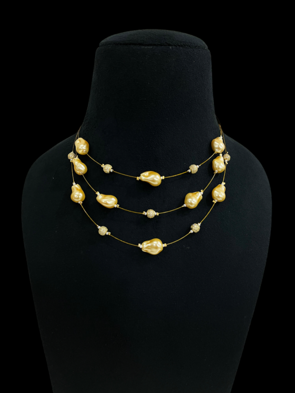 Eleganet Baroque Multi Layered Wire Necklace(CZ) For Stylish Women - Image 2