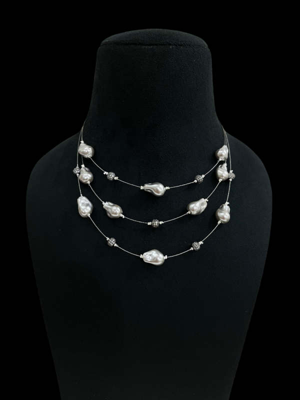 Eleganet Baroque Multi Layered Wire Necklace(CZ) For Stylish Women - Image 4