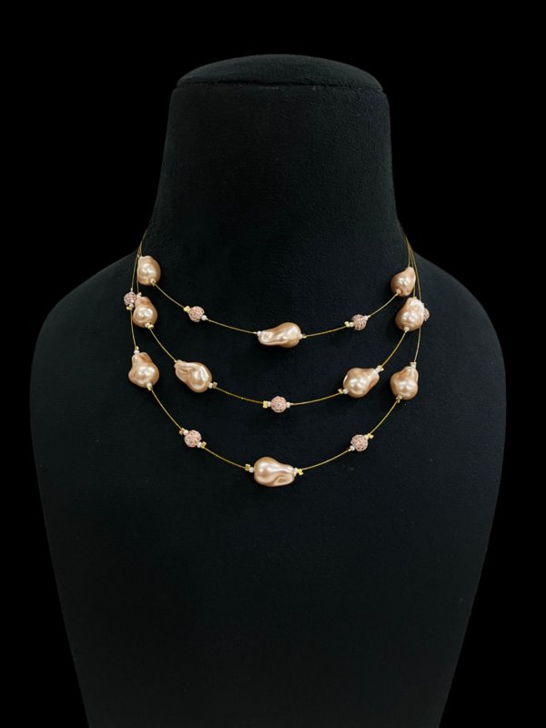 Eleganet Baroque Multi Layered Wire Necklace(CZ) For Stylish Women - Image 3