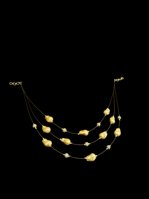 Eleganet Baroque Multi Layered Wire Necklace(CZ) For Stylish Women - Image 6