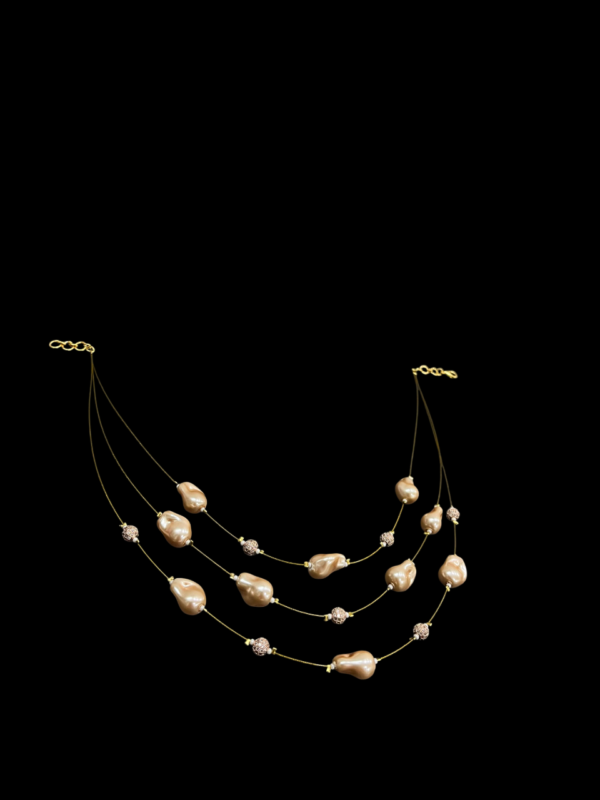 Eleganet Baroque Multi Layered Wire Necklace(CZ) For Stylish Women - Image 7