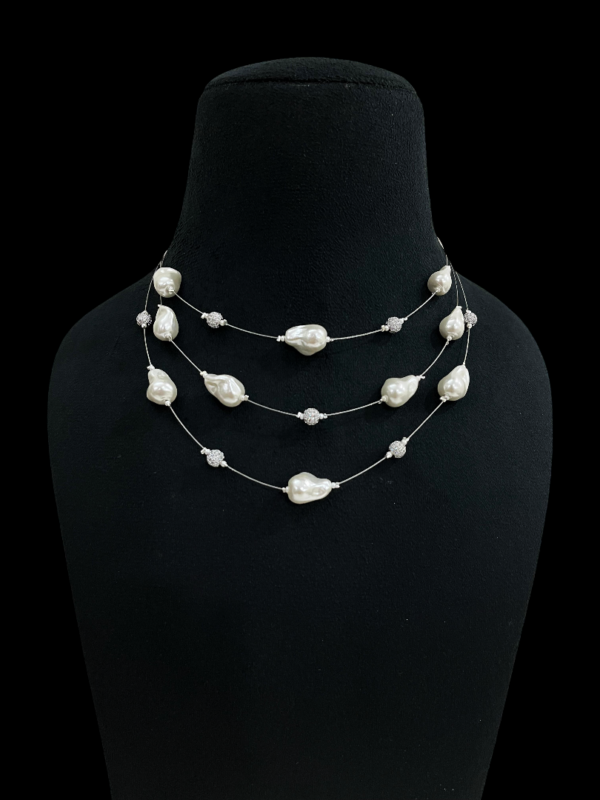 Eleganet Baroque Multi Layered Wire Necklace(CZ) For Stylish Women
