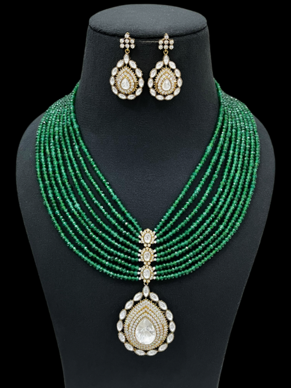 Premium Pendant Necklace For Women Multi Layered Beaded (CZ)