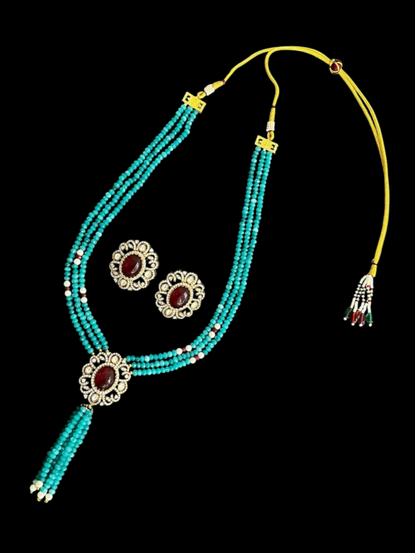 Premium tourquise neckalace set with matching earrings - Image 2