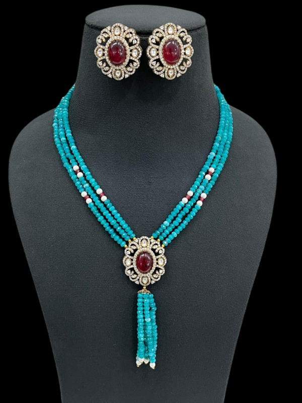 Premium tourquise neckalace set with matching earrings