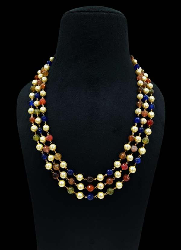 Elegant Pearl & Agate layered necklace