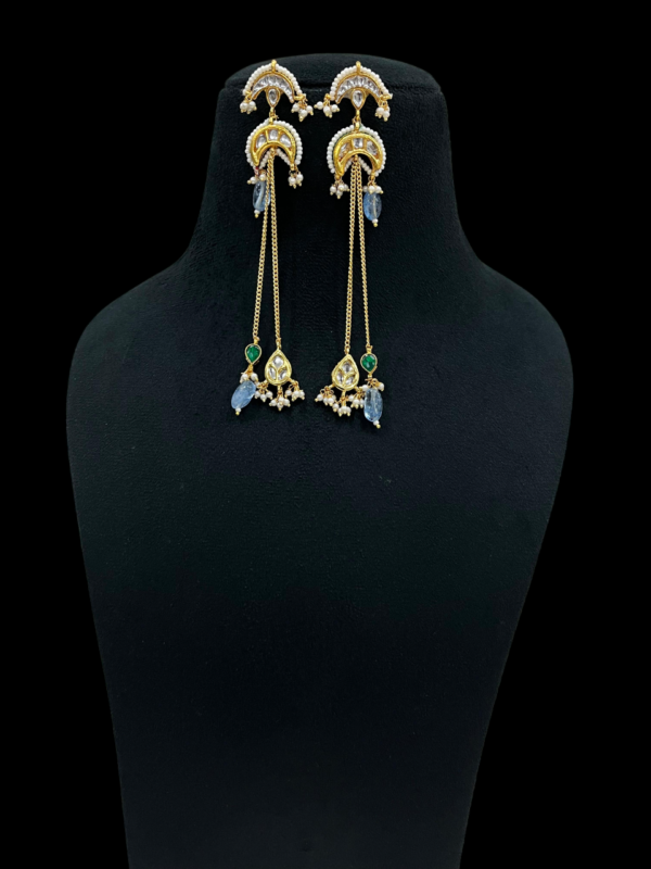 Stud Kundan Long Chain Beautiful Earrings For traditional Women - Image 2