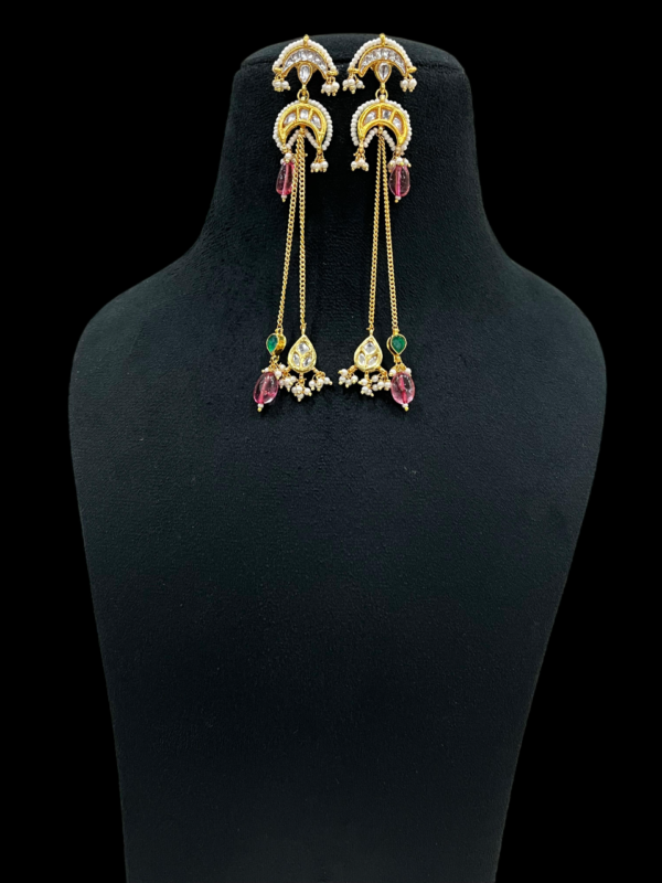 Stud Kundan Long Chain Beautiful Earrings For traditional Women