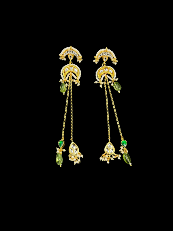 Stud Kundan Long Chain Beautiful Earrings For traditional Women - Image 6