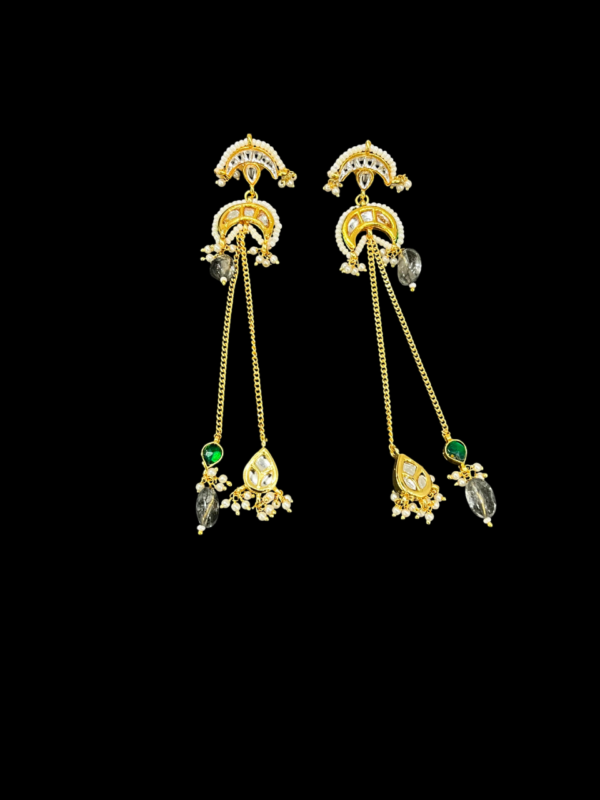 Stud Kundan Long Chain Beautiful Earrings For traditional Women - Image 7