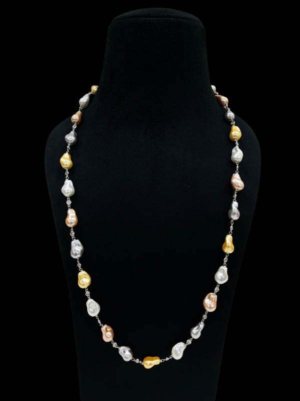 Baroque Pearl Necklace Sterling  Dainty  Personalized Name Jewelry for Women - Image 2