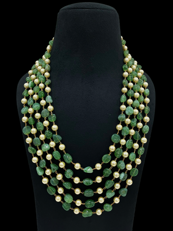 Premium Multi-layered  bouble tumble Pearl Design Necklace For traditional women