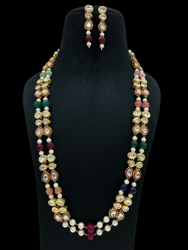 Premium Watermelon Pearl Double Layered Jewellery Set For Traditional Women