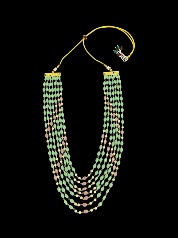 Premium Multi Layered Glass Beaded Pearl Necklace Set For Traditional Women - Image 6