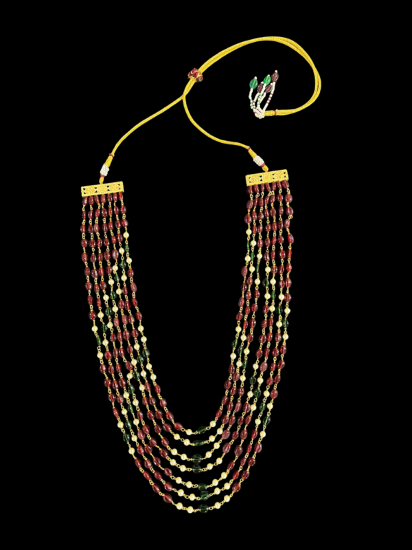 Premium Multi Layered Glass Beaded Pearl Necklace Set For Traditional Women - Image 8