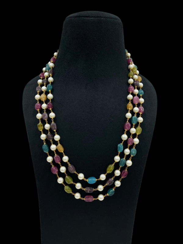 Elegant Multi color Layered Pearl Beaded Handmade Necklace  For Stylish Women