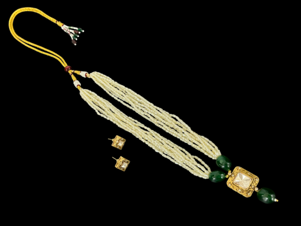 Premium Multi Layered Pearl Beaded CZ Bollywood Wedding Party Jewellery Set - Image 2