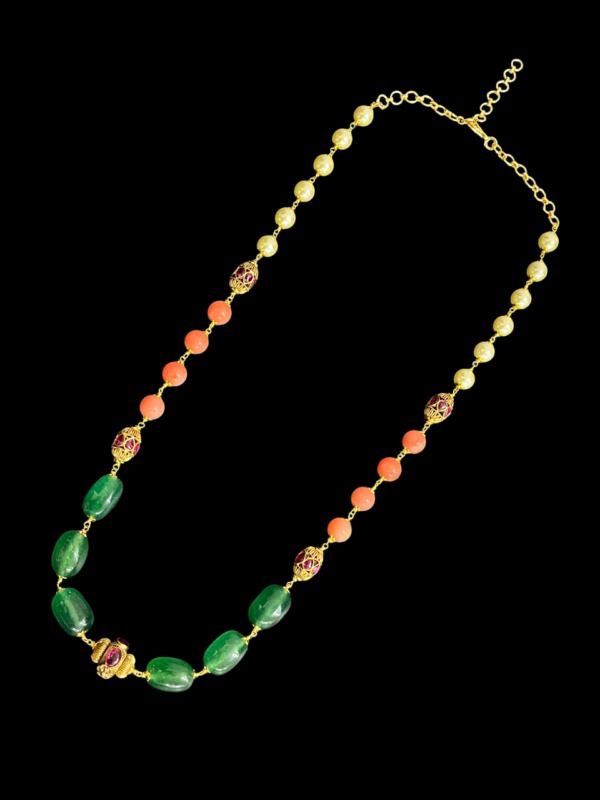 Multi Color Single Layered Pearl Handmade Statement Necklace Jewellery Mala - Image 2
