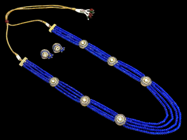 Elegant Multi Layered Beaded Enamel Necklace Set Mala For Women - Image 2