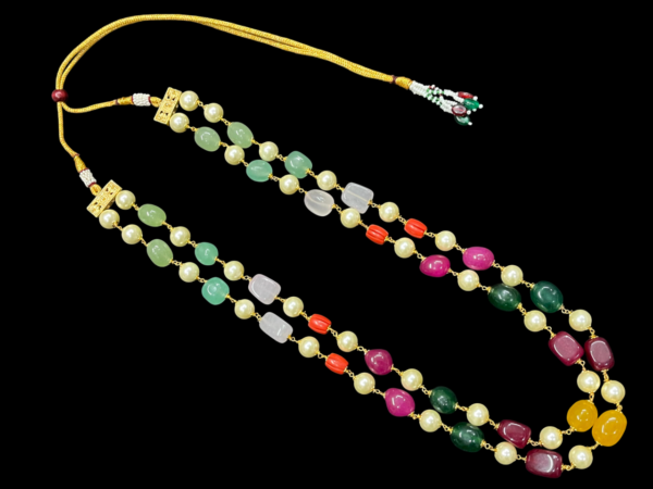 Double Layered Multicolor Onyx Pearl Bollywood Inspired Stunning Statement Jewellery Moti Mala - Image 2