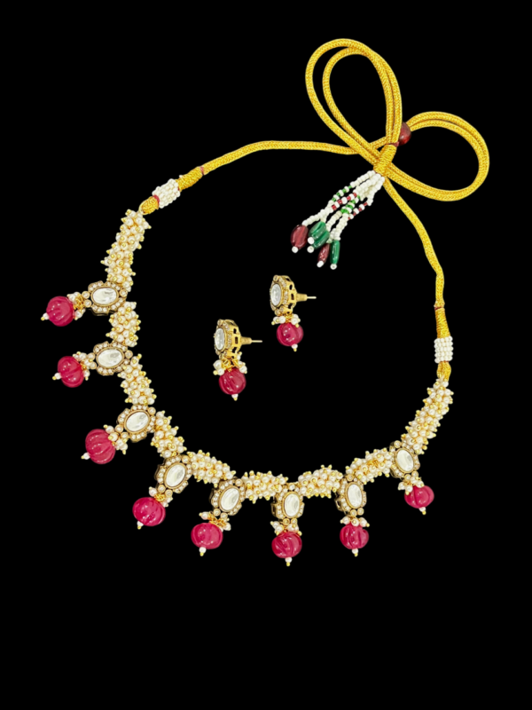Premium Watermelon Necklace For Women Wedding Choker Jewellery Set - Image 2