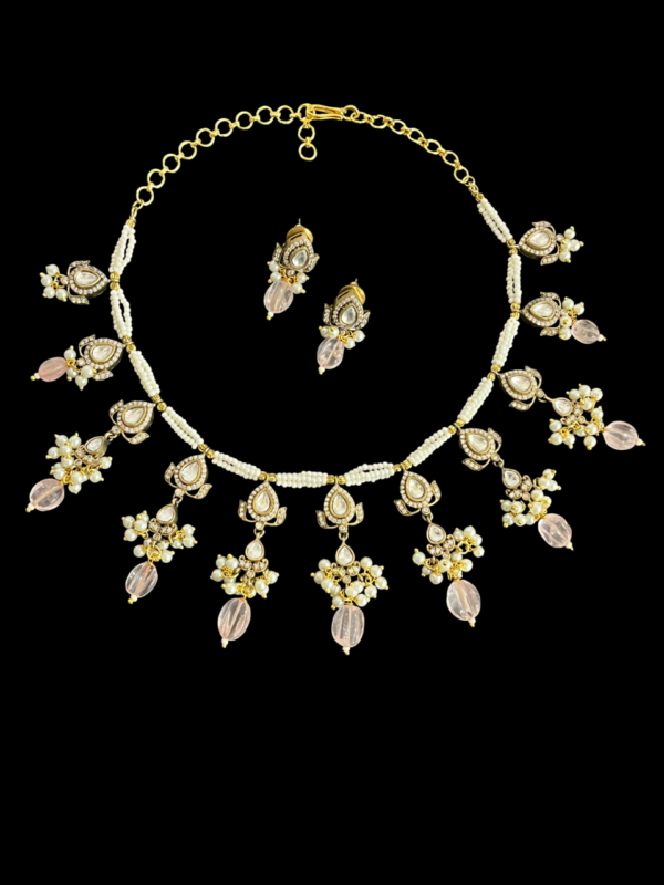 Premium Necklace For Women Pearl Beaded Charm Choker Jewellery Set - Image 2