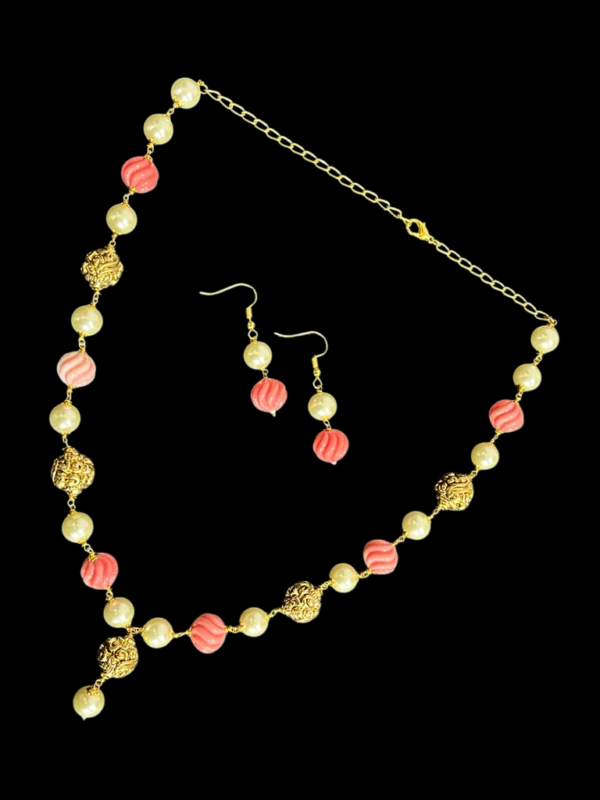 Pearl Necklace Gold Plated Western Fancy Necklace Mala - Image 2