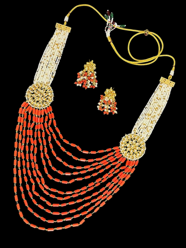 Elegant Multi Layered Faux Pearl Kundan Necklace Jewellery Set For Stylish Women - Image 2