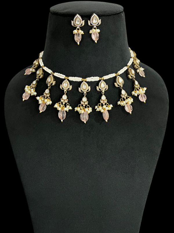Premium Necklace For Women Pearl Beaded Charm Choker Jewellery Set