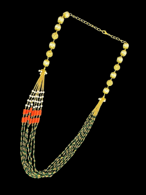 Elegant Multi Layered Multi Color Beaded Necklace Set With Hooks Earring - Image 2