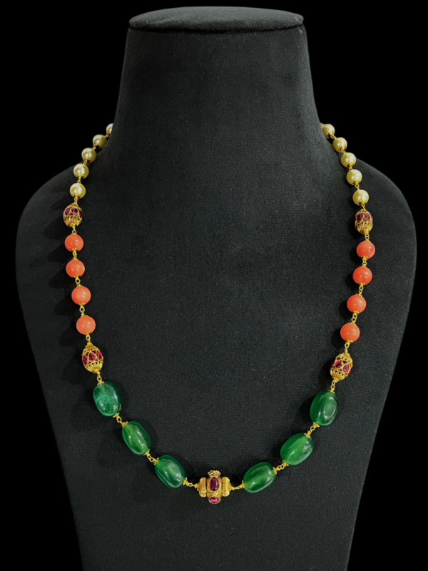 Multi Color Single Layered Pearl Handmade Statement Necklace Jewellery Mala