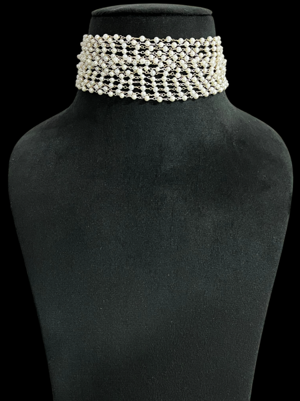 Elegant  Multi Layered Pearl Beaded Chic Choker Necklace Jewellery For Stylish Women