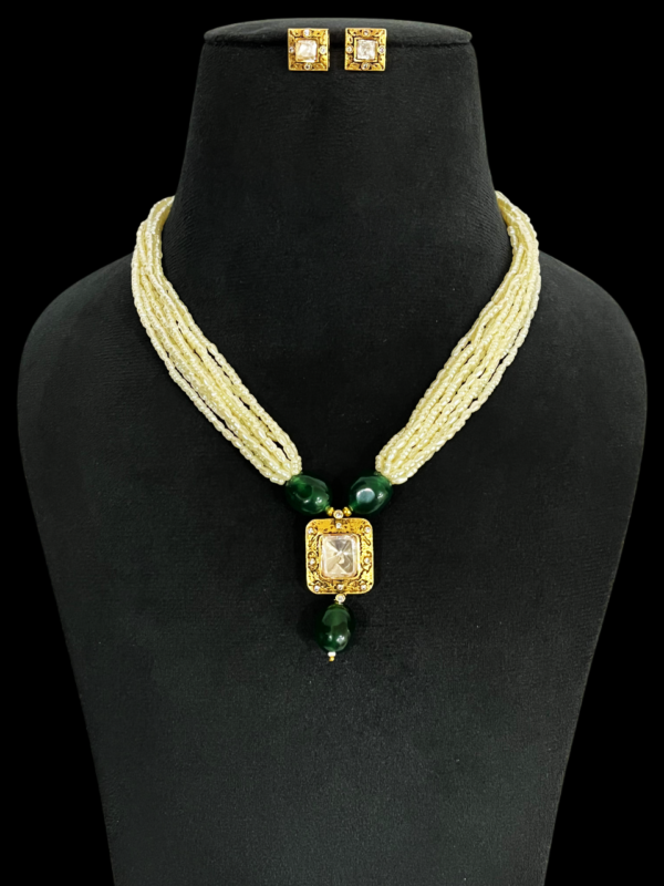 Premium Multi Layered Pearl Beaded CZ Bollywood Wedding Party Jewellery Set