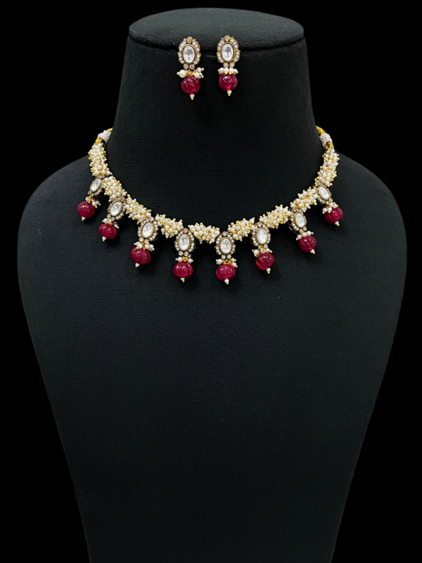 Premium Watermelon Necklace For Women Wedding Choker Jewellery Set