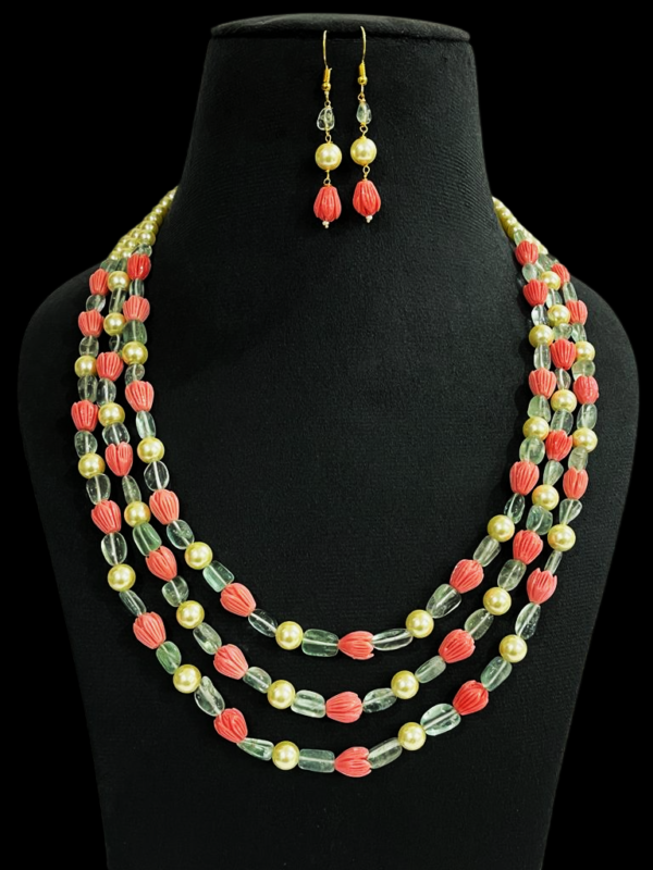 Elegant Multi Layered Flower Buds Designer Stunning Necklace Set