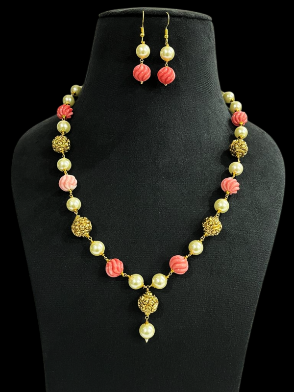 Pearl Necklace Gold Plated Western Fancy Necklace Mala