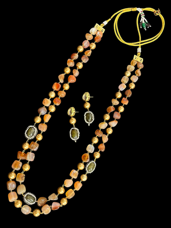 Multi Color Stunning Wedding Statement Bollywood Style Long Necklace Jewellery Set - Image 2