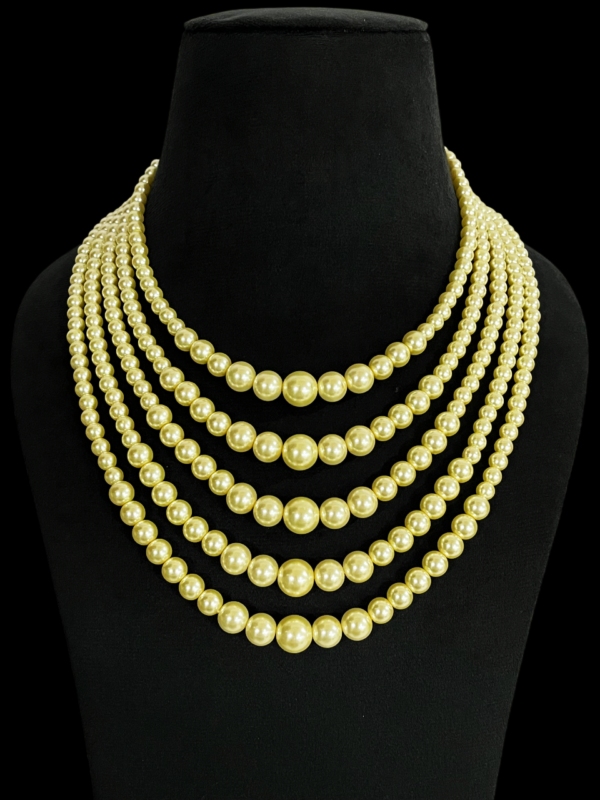 Pearl Choker  Multi Layered Pearl Beaded Bridal Groom Necklace For Wedding