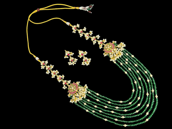 Multi Layered Beaded Kundan Polki Bollywood Style Jewellery Set - Image 2