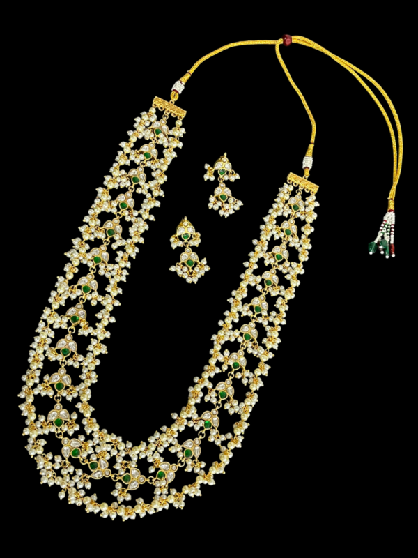 Multi Layered Pearl Beaded Kundan Bridal Wedding Bollywood Inspired Jewellery set - Image 2