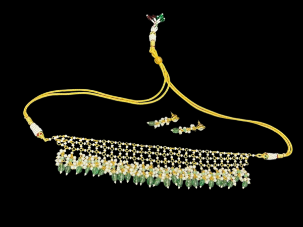 Elegant  Gold Plated Pearl Beaded Drops Choker Necklace Gift For Stylish Women - Image 2