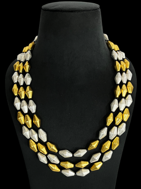 Multi Layered Multicolor Metal Beads Bollywood Style Statement Long Jewellery Mala For Women